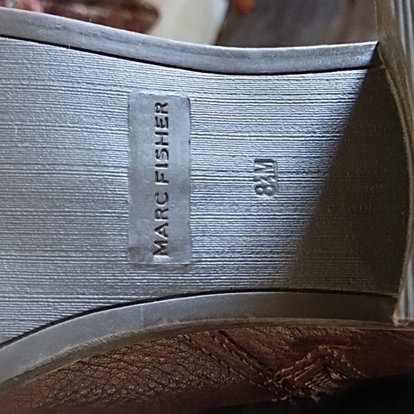 Marc Fisher brown tall leather boots with buckle detail size 8 1/2 - Picture 8 of 15